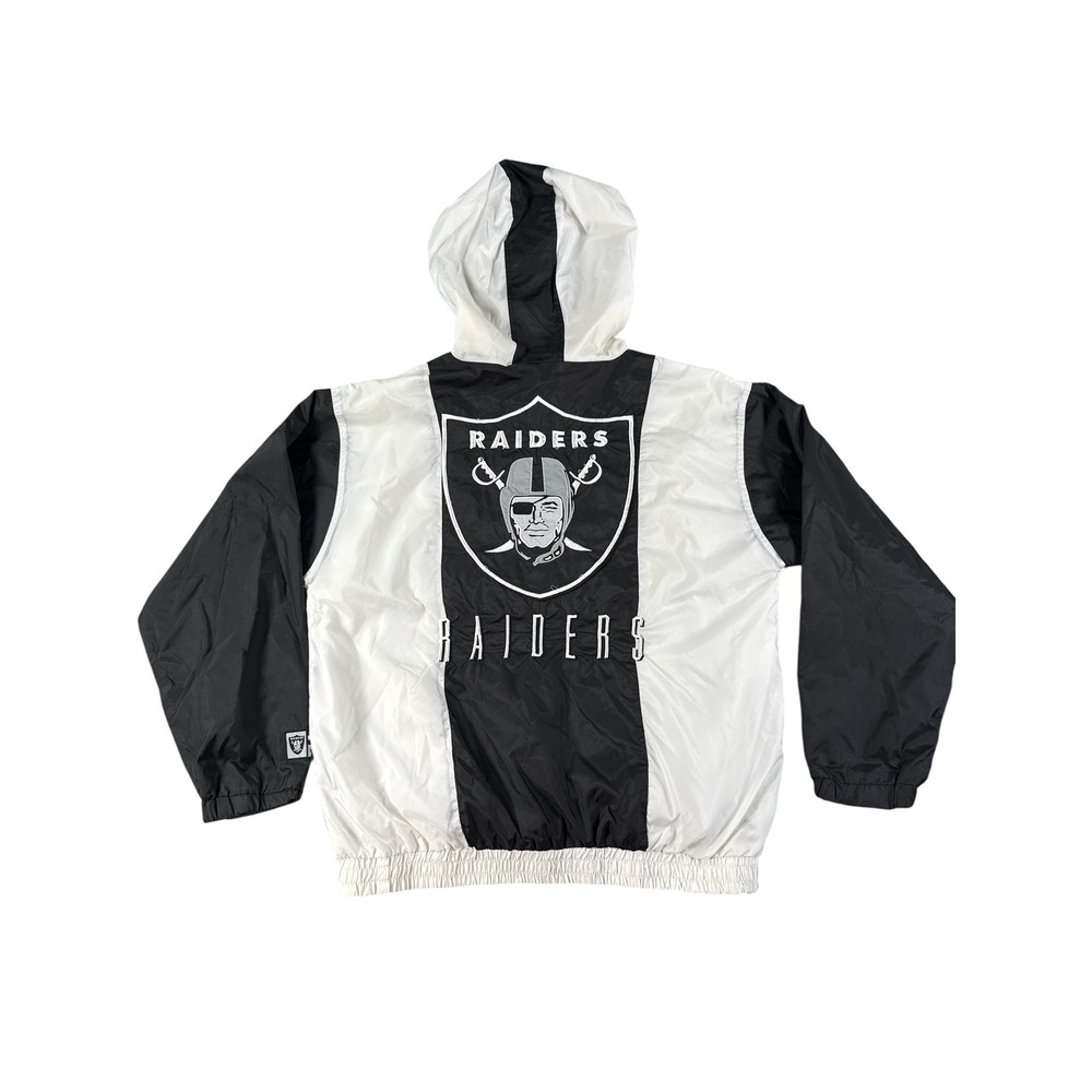 Vintage Las Vegas Raiders Jacket Mens Large Football Pullover Hooded Kangaroo